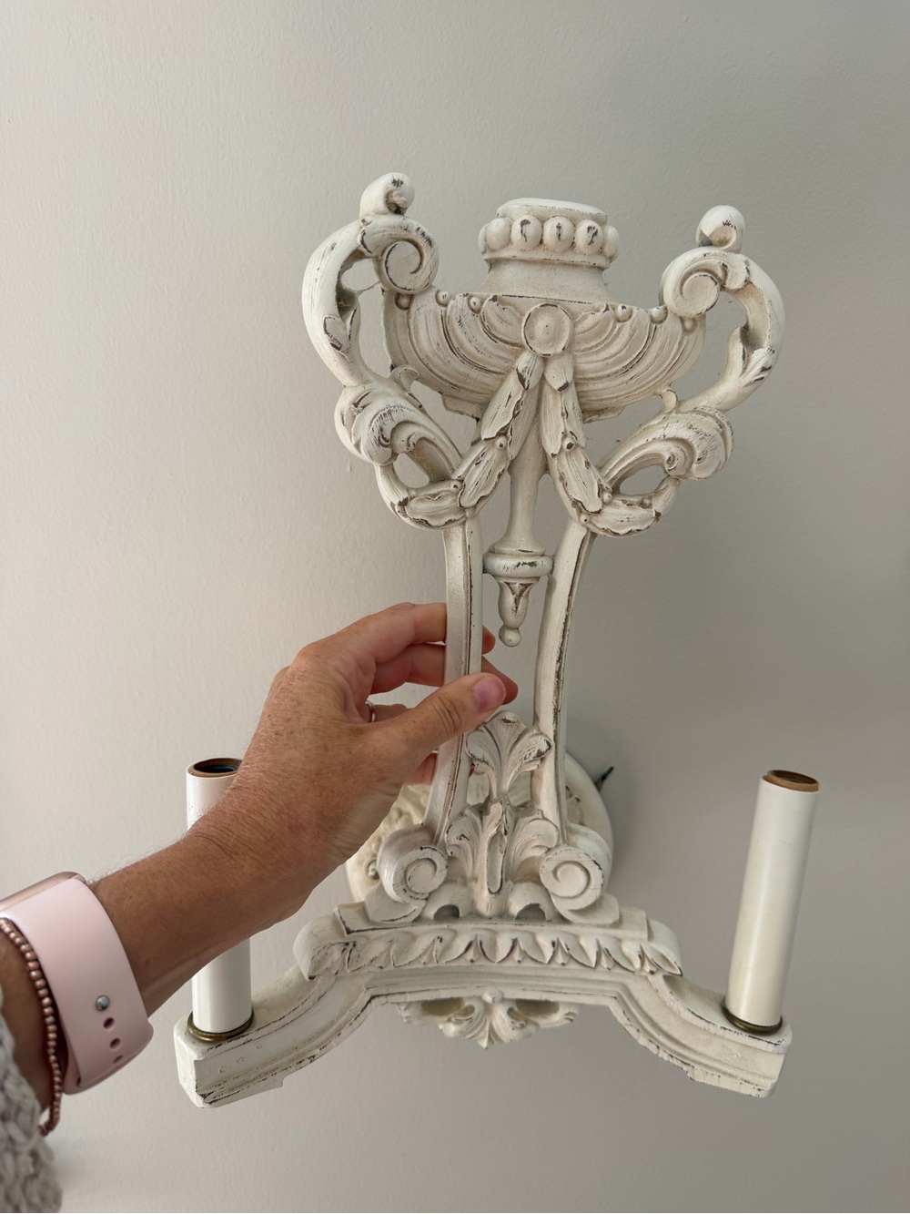 Vintage-Style White Wall Sconce double light wall mount light fixture
